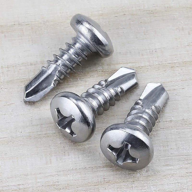 EASTLO #6 x 1/2" Pan Head Self Drilling Screws, Phillips Drive, 410 Stainless Steel Sheet Metal Screws,Self Tapping, Dovetail, Pack of 100 - Image 2